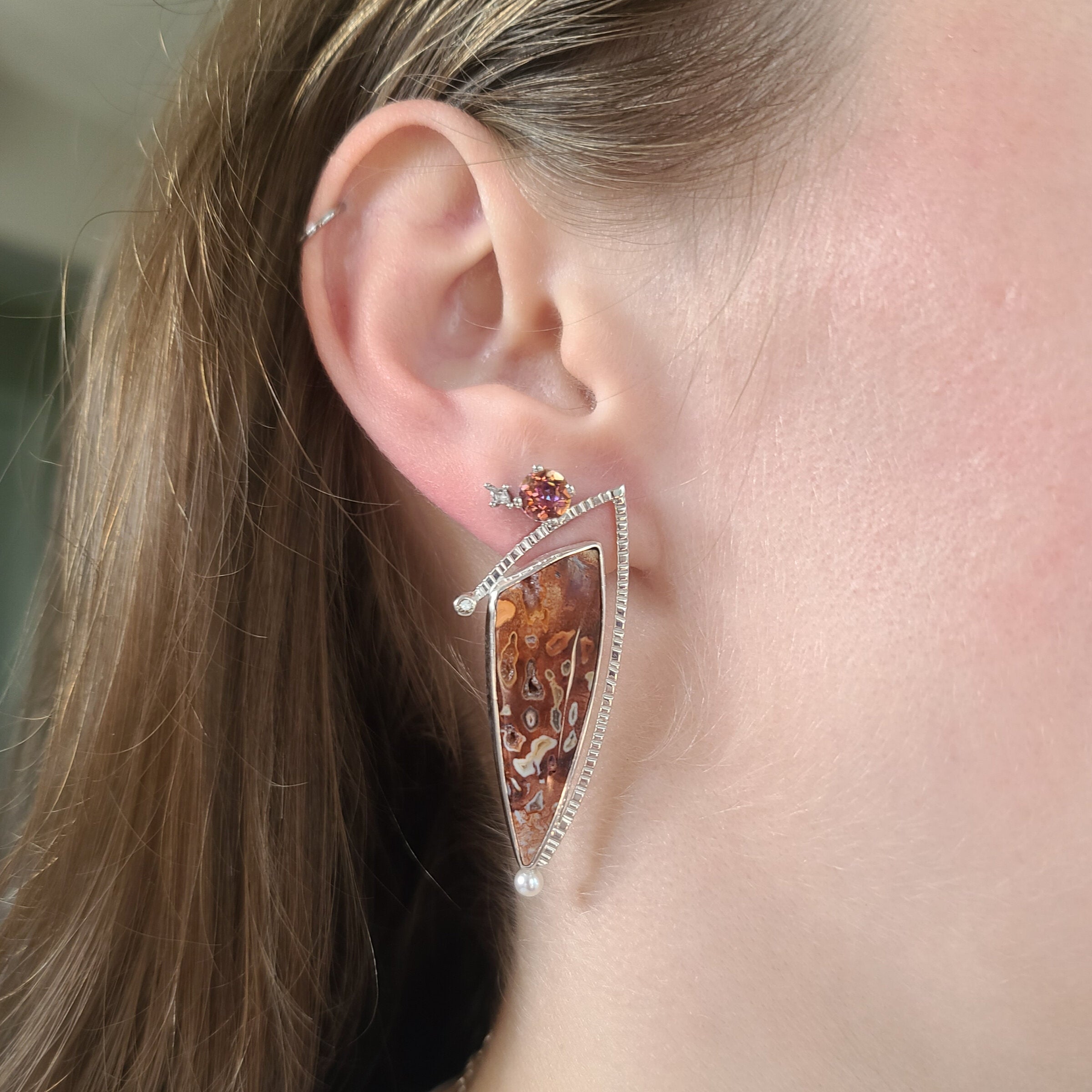 Petrified Palmwood Earrings II
