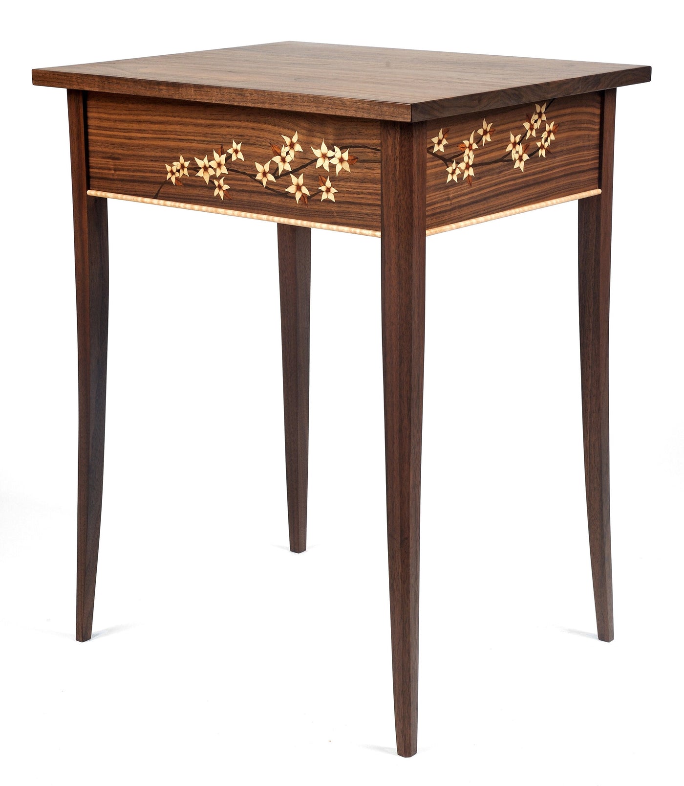 Star Jasmine Flower Marquetry Side Table