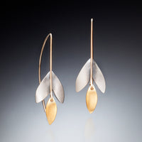 Gold and Silver Leaf Earrings