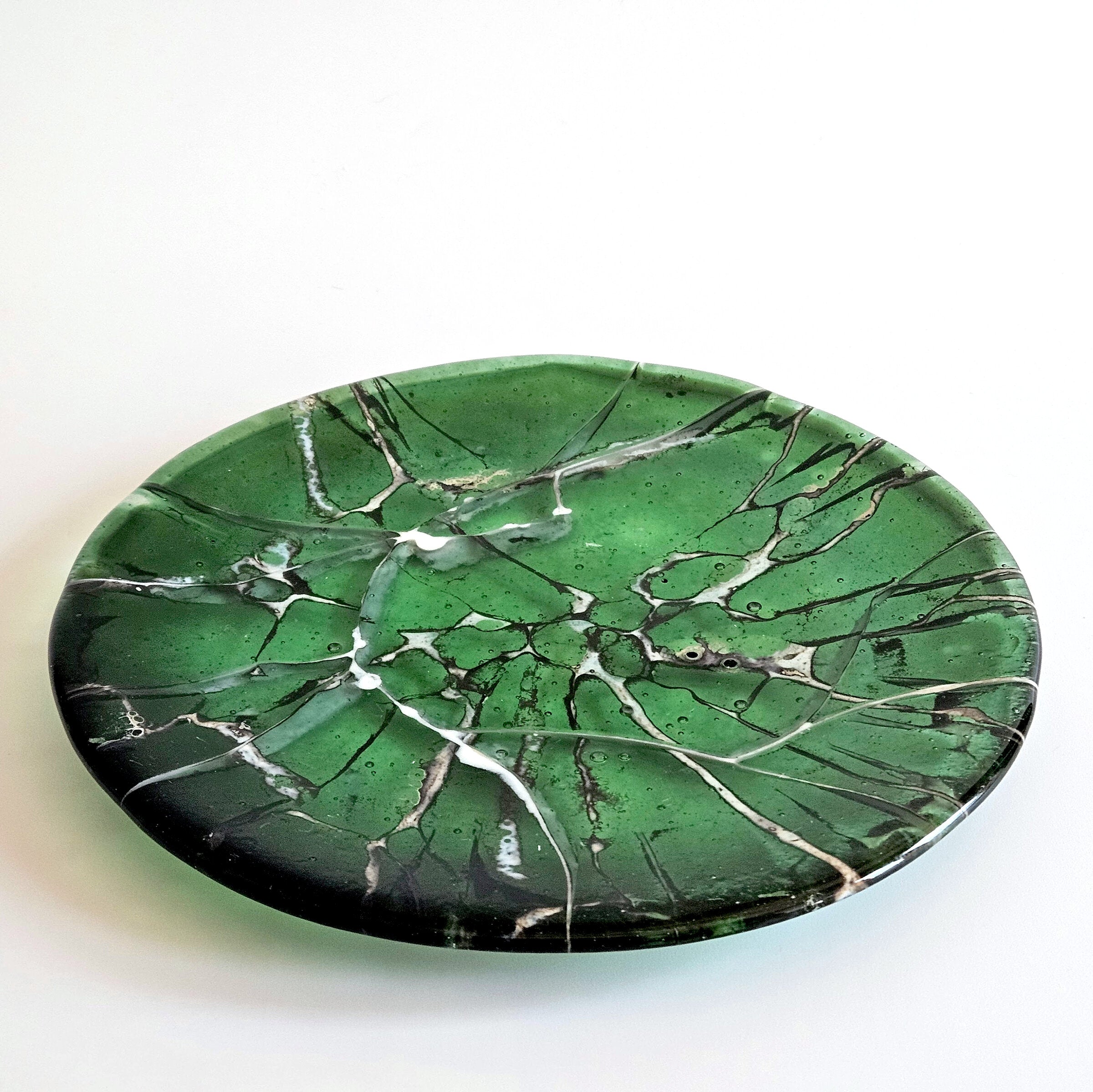 Green Sculptural Glass Bowl - Resilience Series