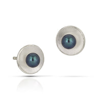 Black Pearl, Small, Sterling Silver Posts