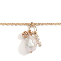 Petal Pearl Charm Pendant Necklace