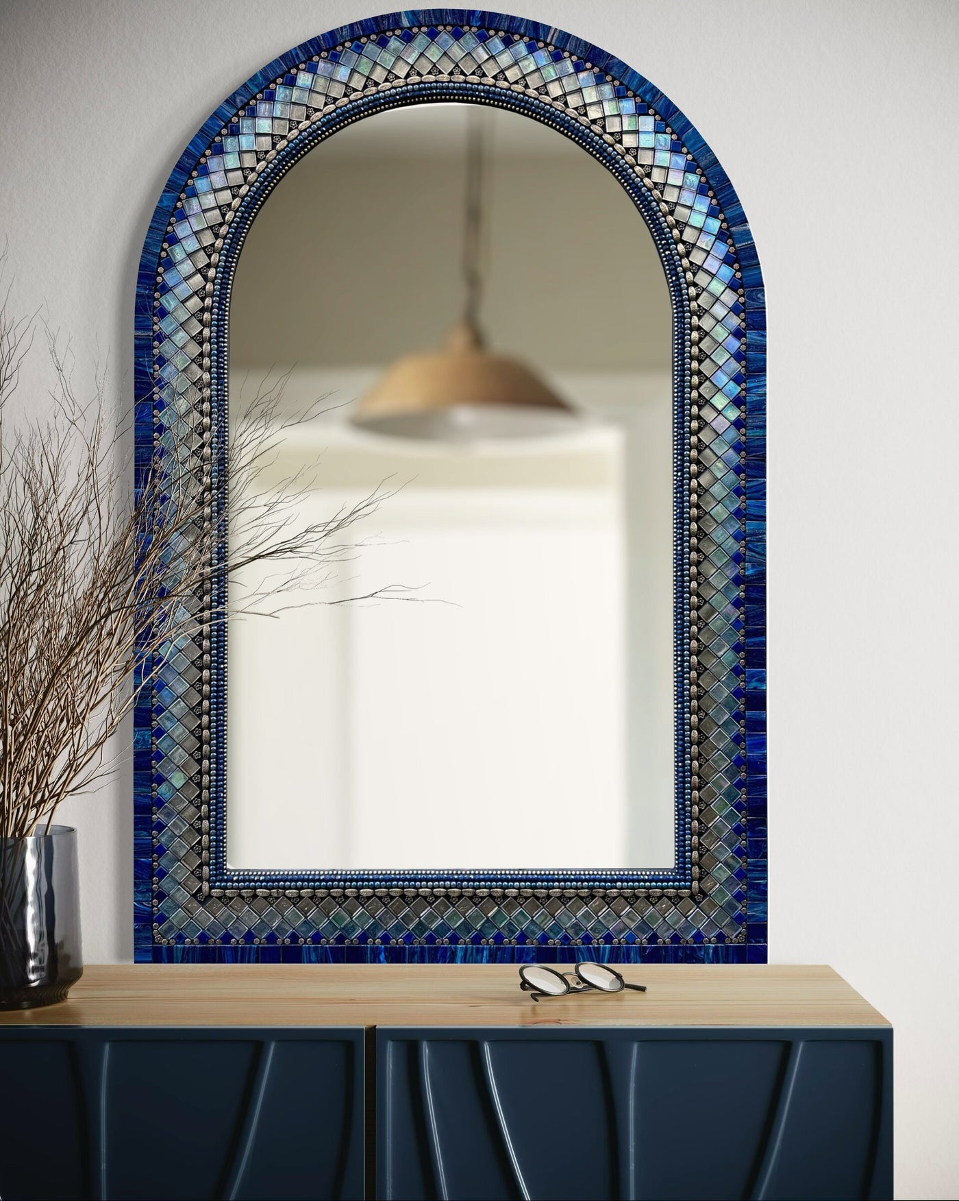 Indigo Tide Arch Mirror