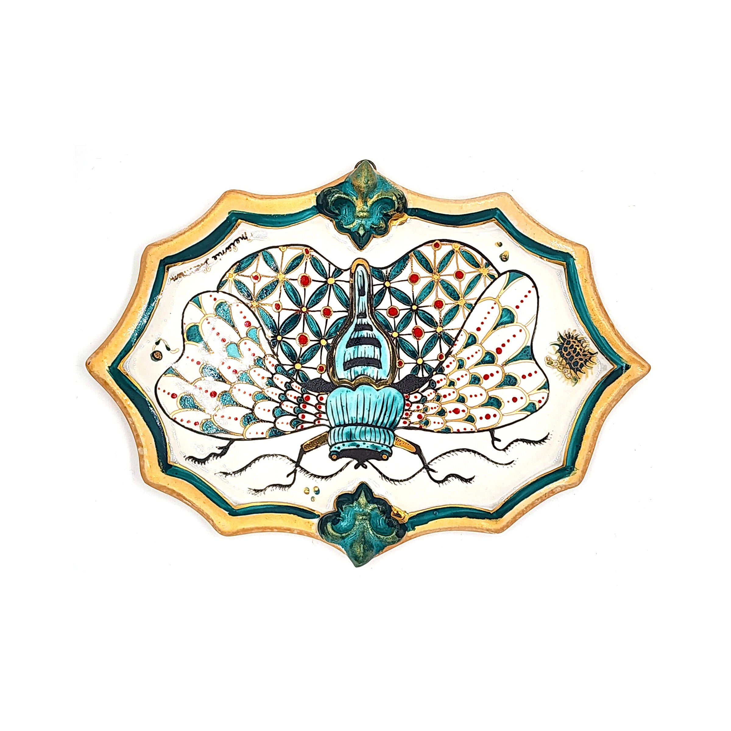 Papillon de Nuit Wall Tile in Turquoise