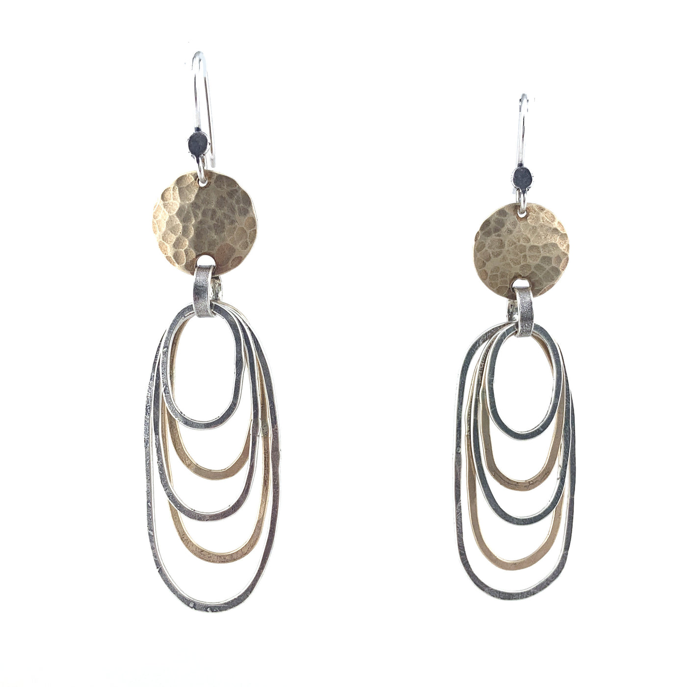 Oval Ripple Hoop & Disc Earrings