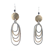 Oval Ripple Hoop & Disc Earrings
