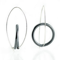 Loop de loop earrings, oxidized finish
