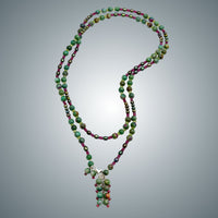 Ruby Zosite, Garnet & Pearl Necklace