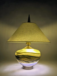 Satin Strata Table Lamp in Lime and Amethyst