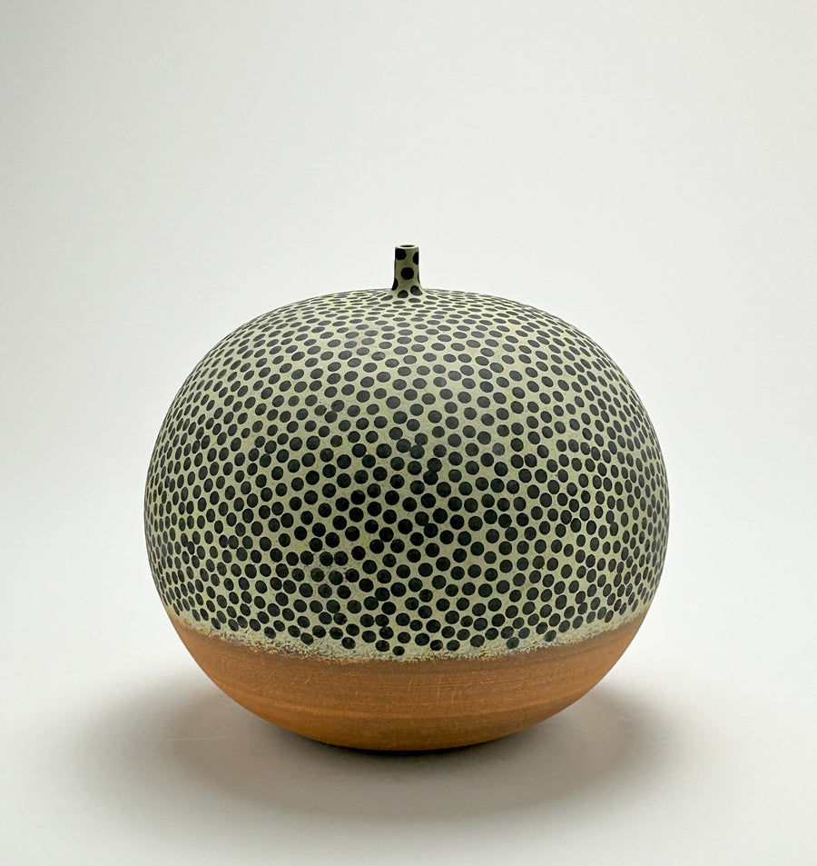 Orange and Green Narrow Neck Vessel