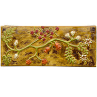 Vine Design Ceramic Art Wall Tile in Yellow Gloss Glaze