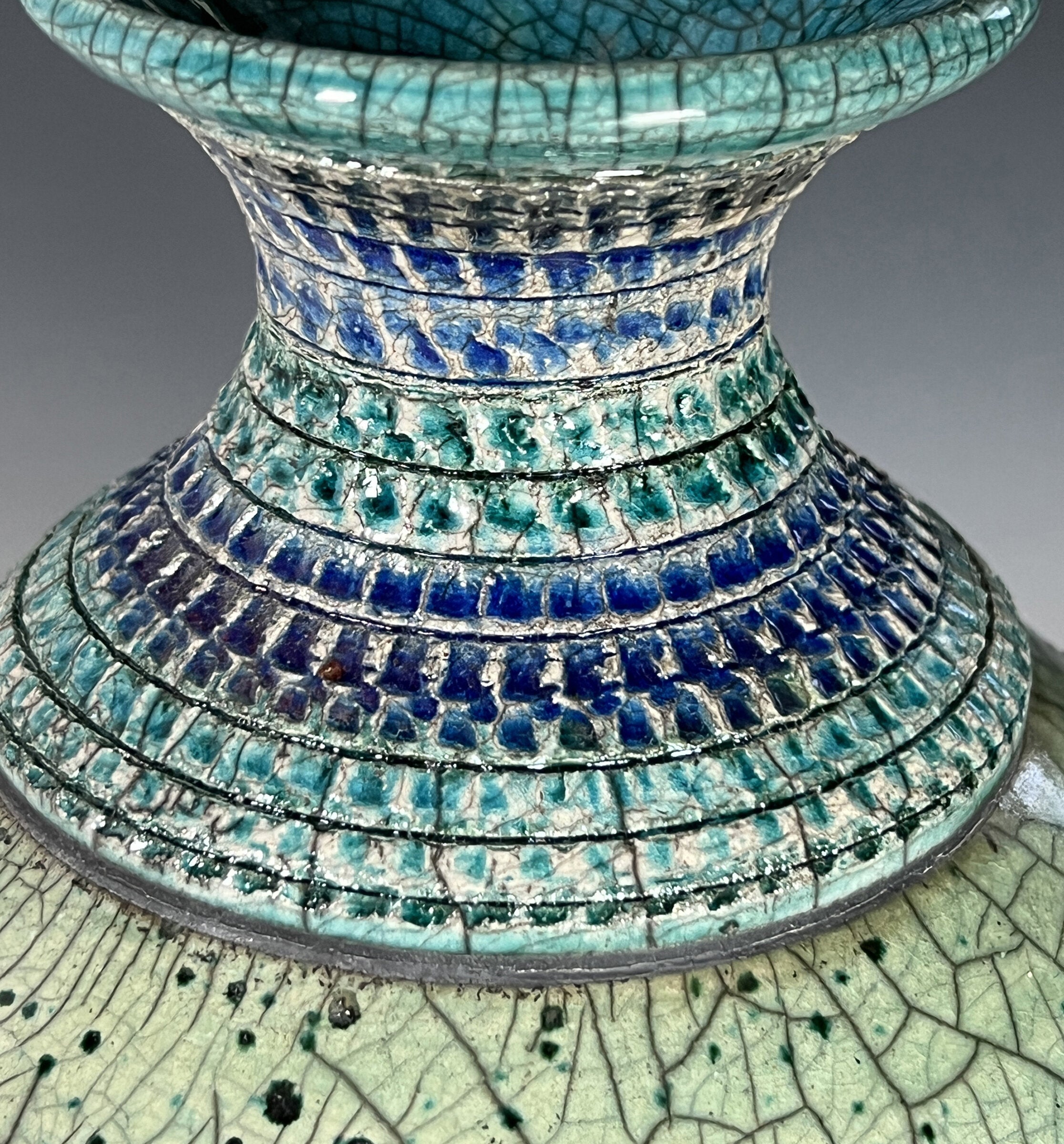 Bejeweled Raku Vase