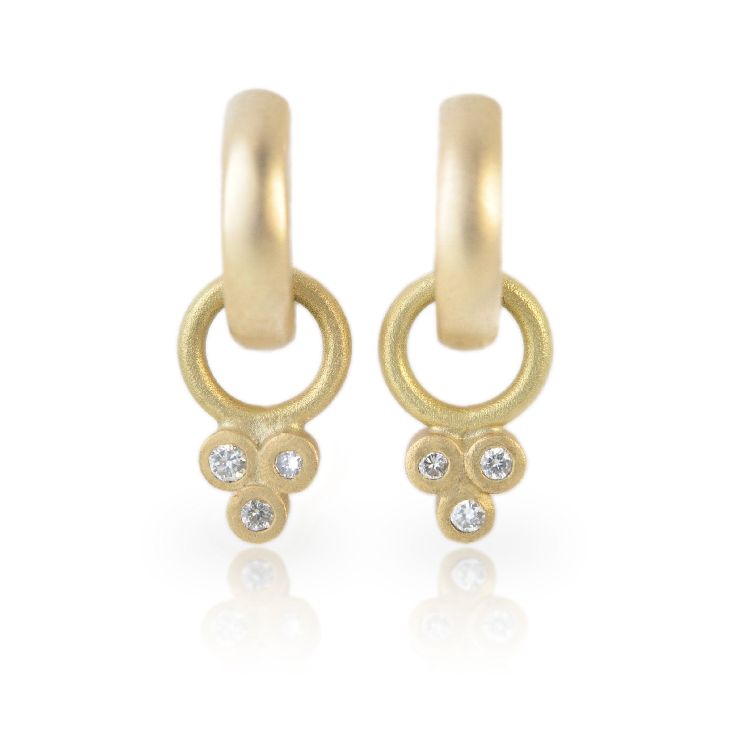 Trefoil Charm Hoop Earrings