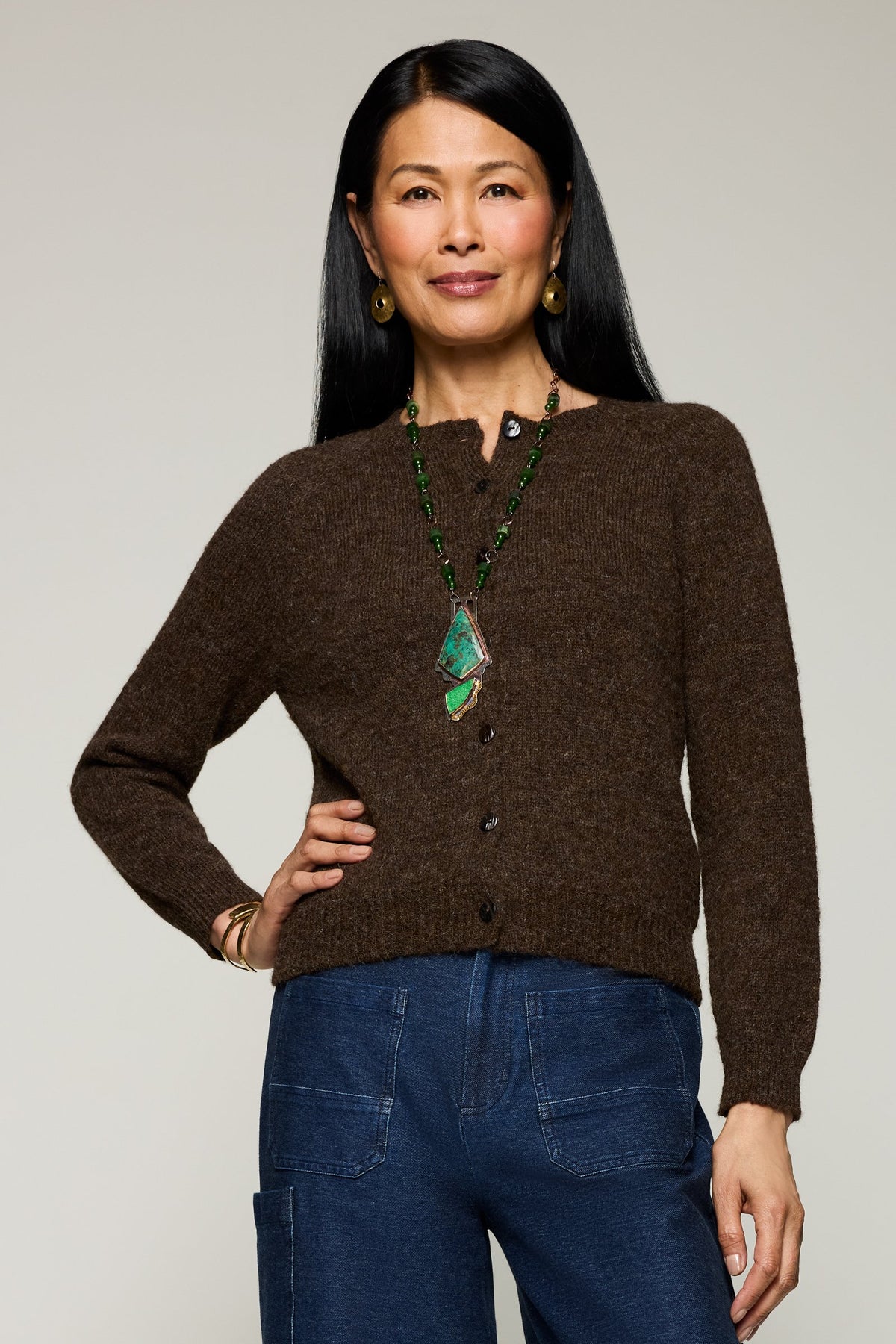 Brushed Boucle Cardigan