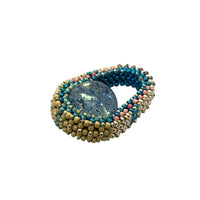 Blue Glitter Pod Ring