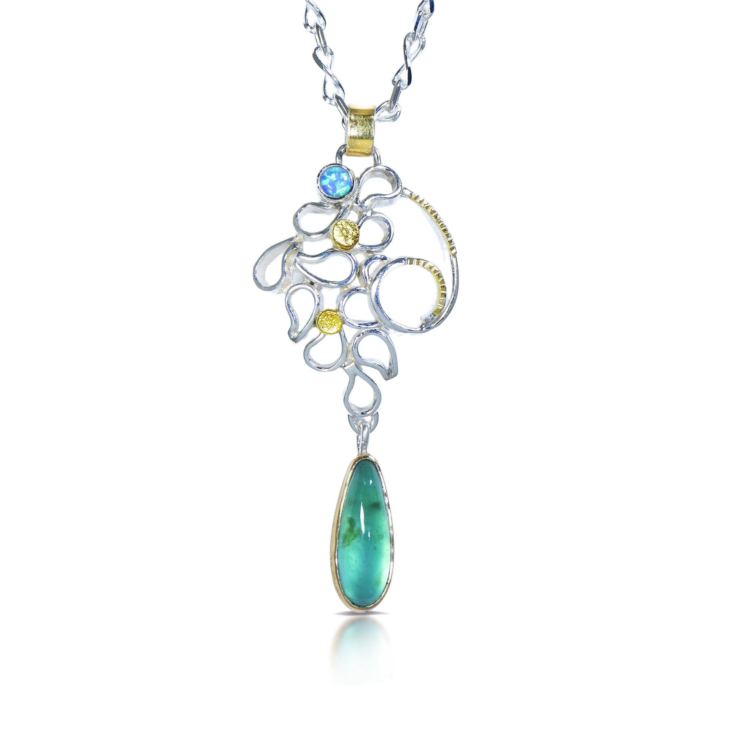 Opal Swirling Chrysoprase Pendant