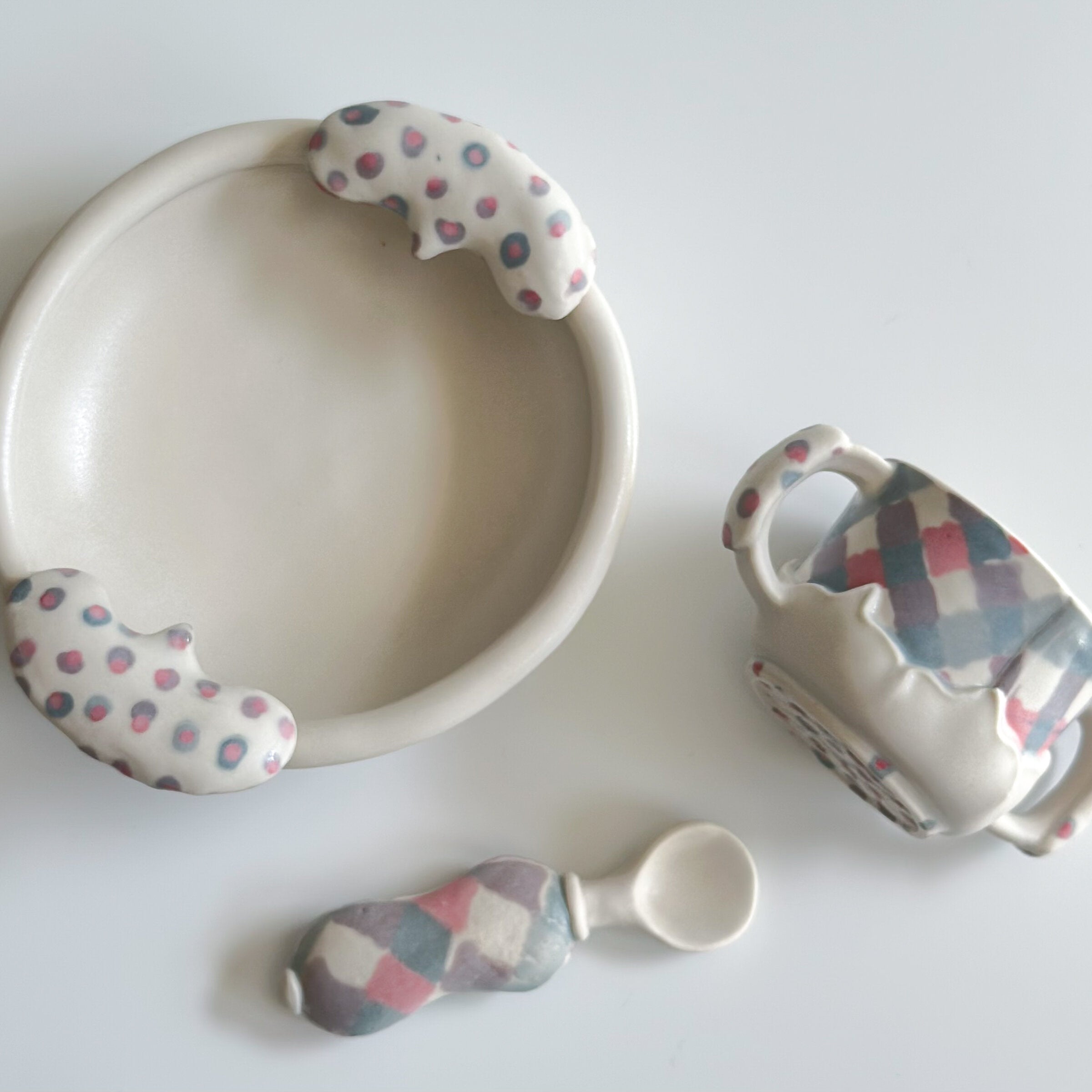 Gingham Dots Sippy Cup Set
