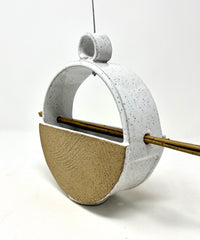 Natural Stoneware Circle Bird Feeder