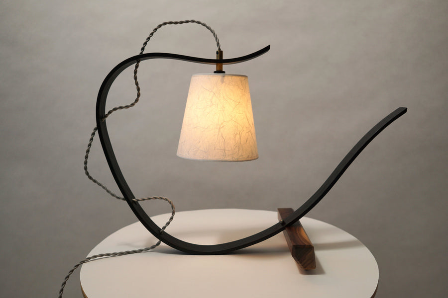 Bent Table Lamp in Ebonized Oak