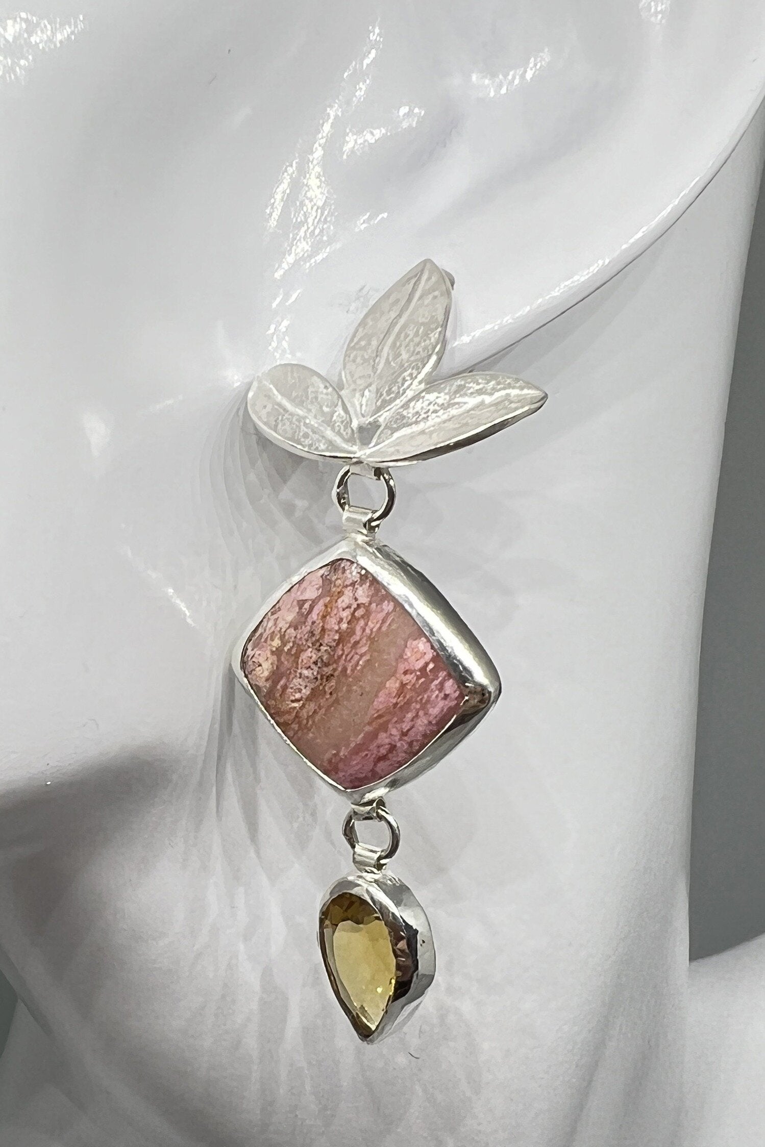 Sunset Rhodolite & Citrine Earrings