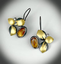 Citrine Leaf Cluster Earrings