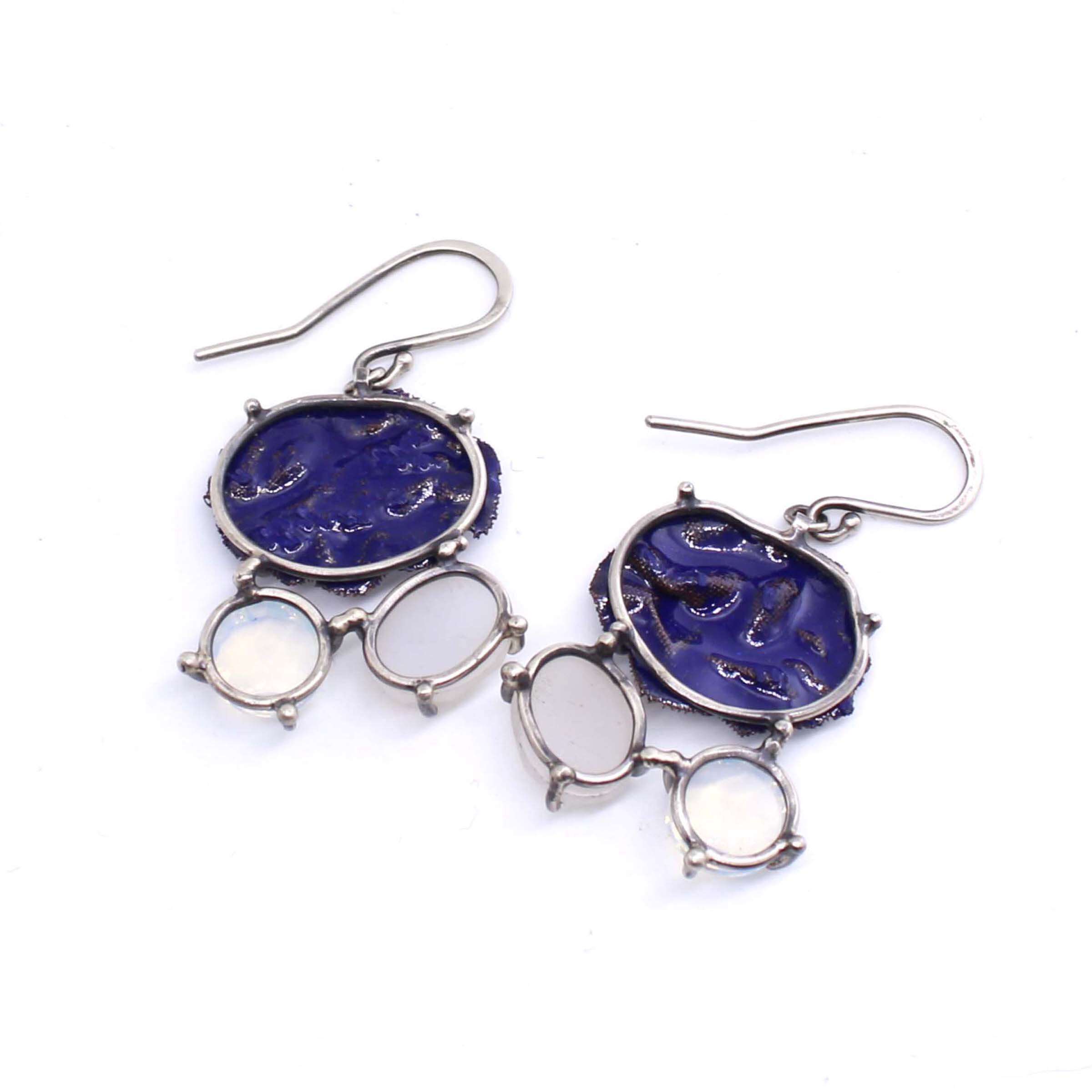 Blue Sugar Fired Earrings
