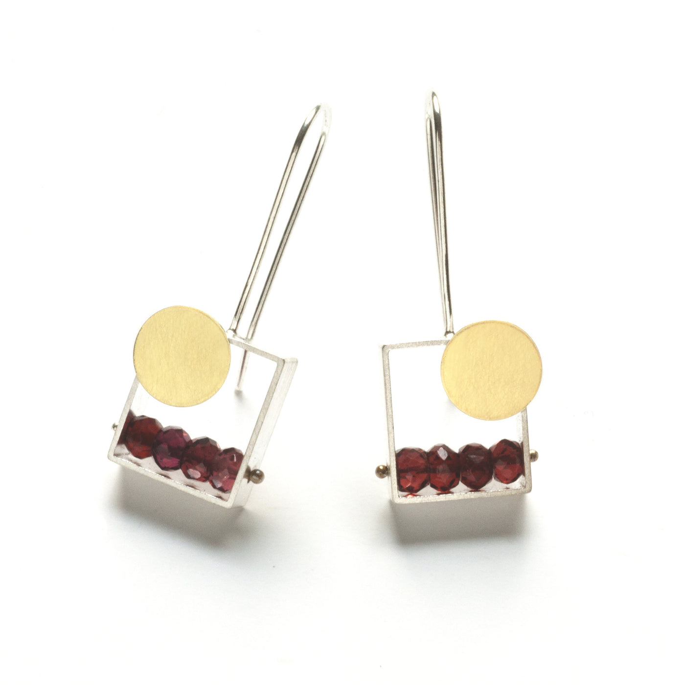 Garnet with Brushed Bright Silver