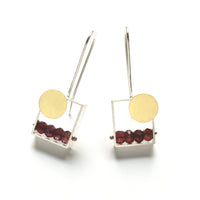 Garnet with Brushed Bright Silver