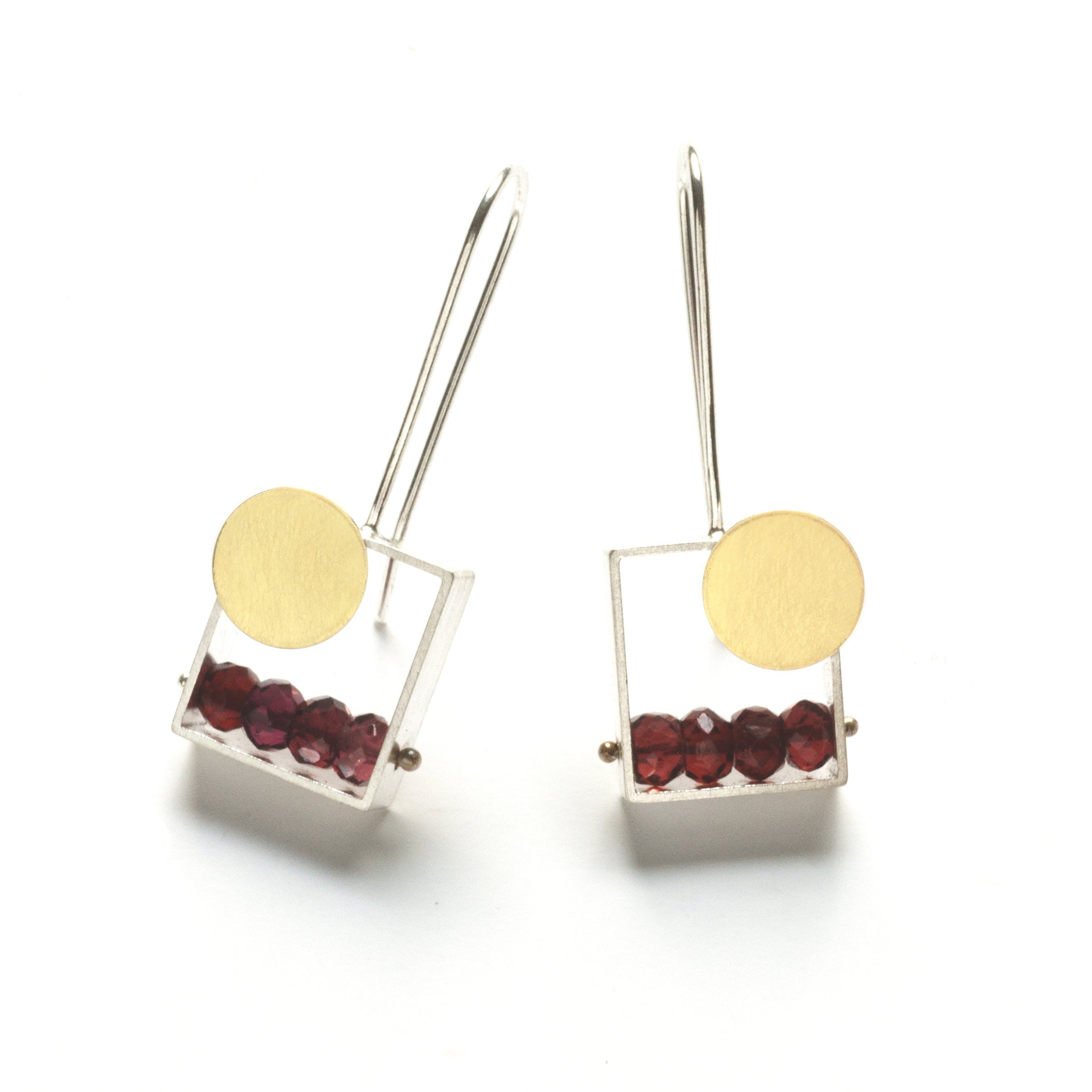 Garnet with Brushed Bright Silver