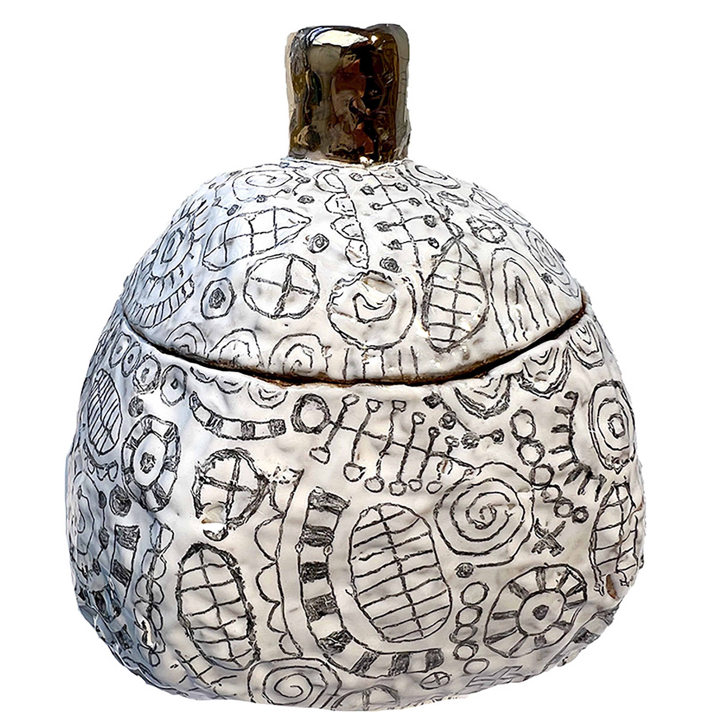White Pattern Ceramic Box
