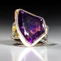 Dimensional Amethyst Statement Ring