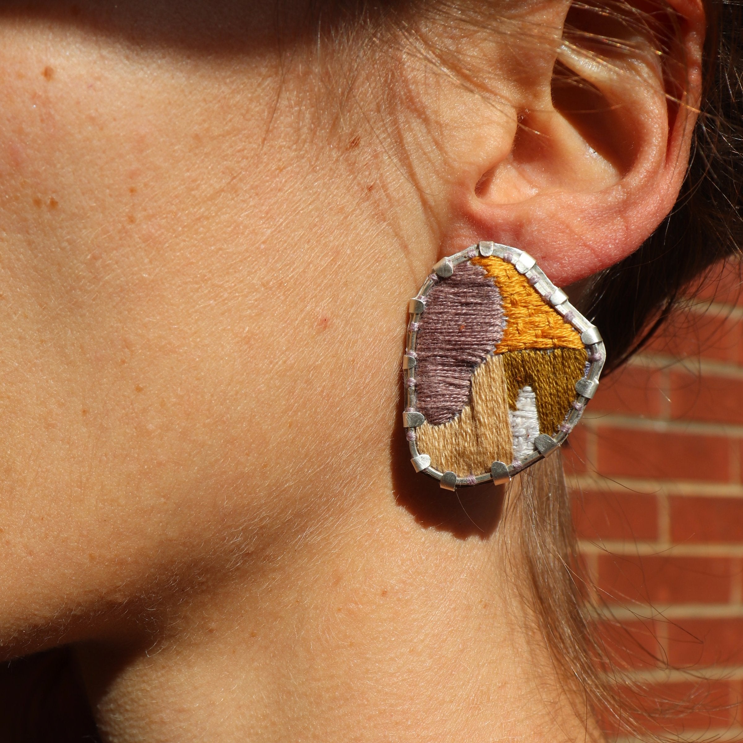 Embroidered Earrings