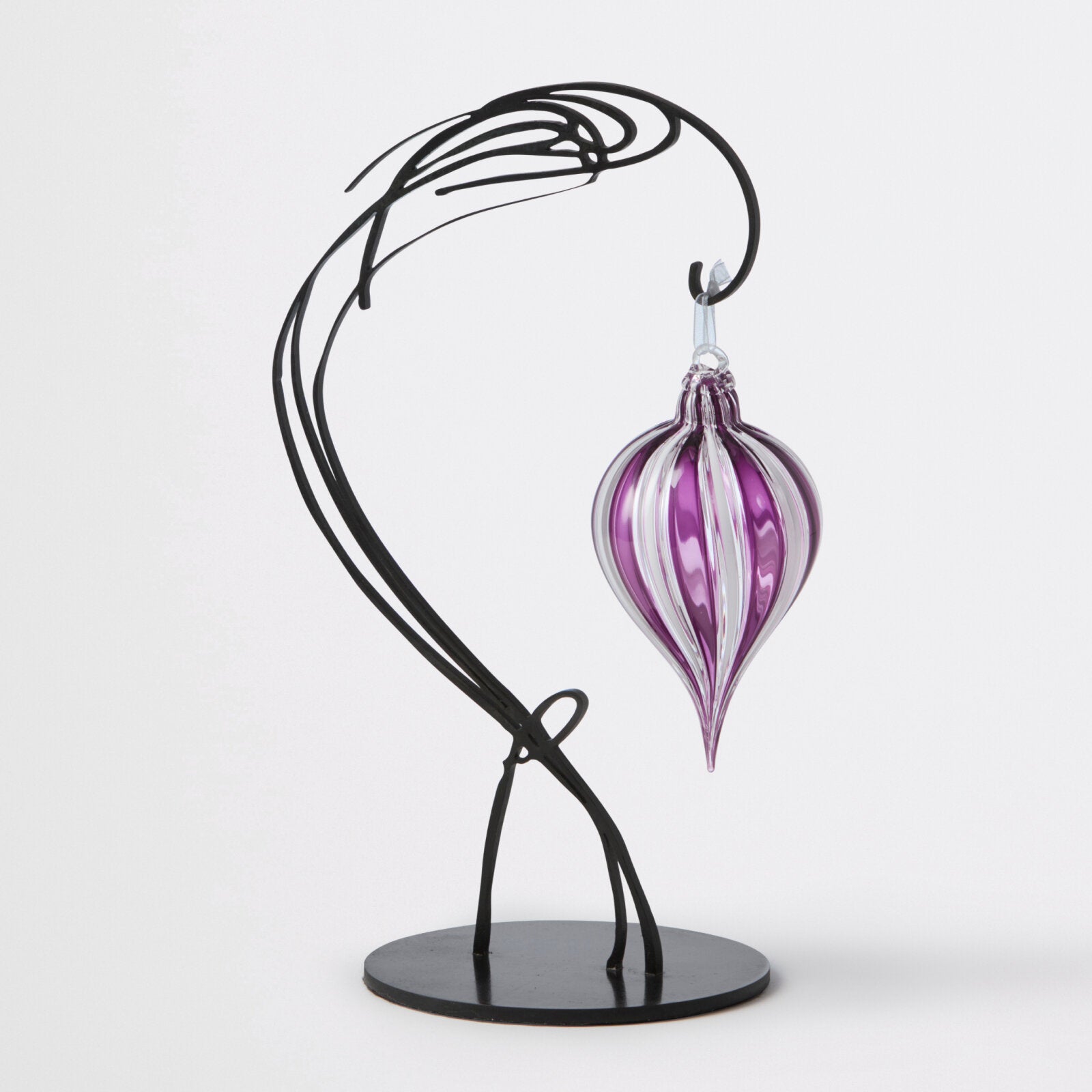 Amethyst and White Veil Cane Ornament