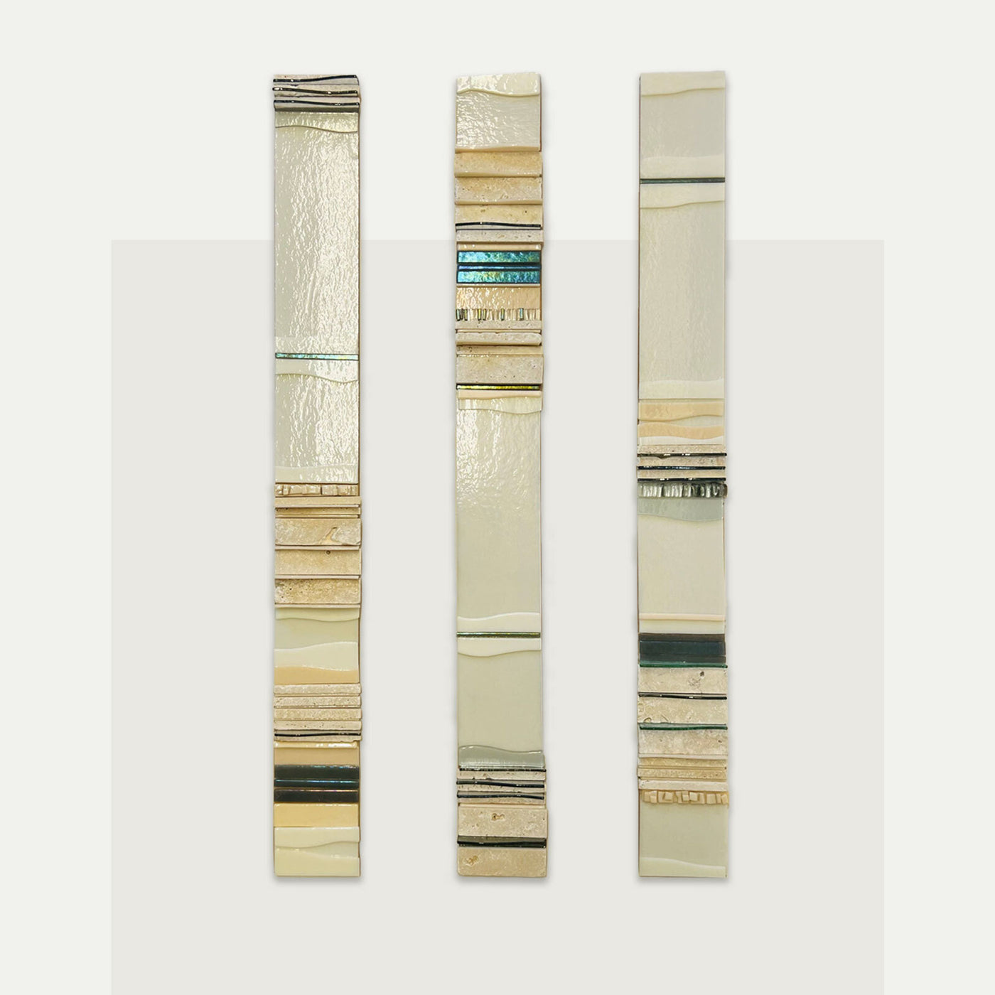 left to right: mosaic band I, mosaic band II, mosaic band III