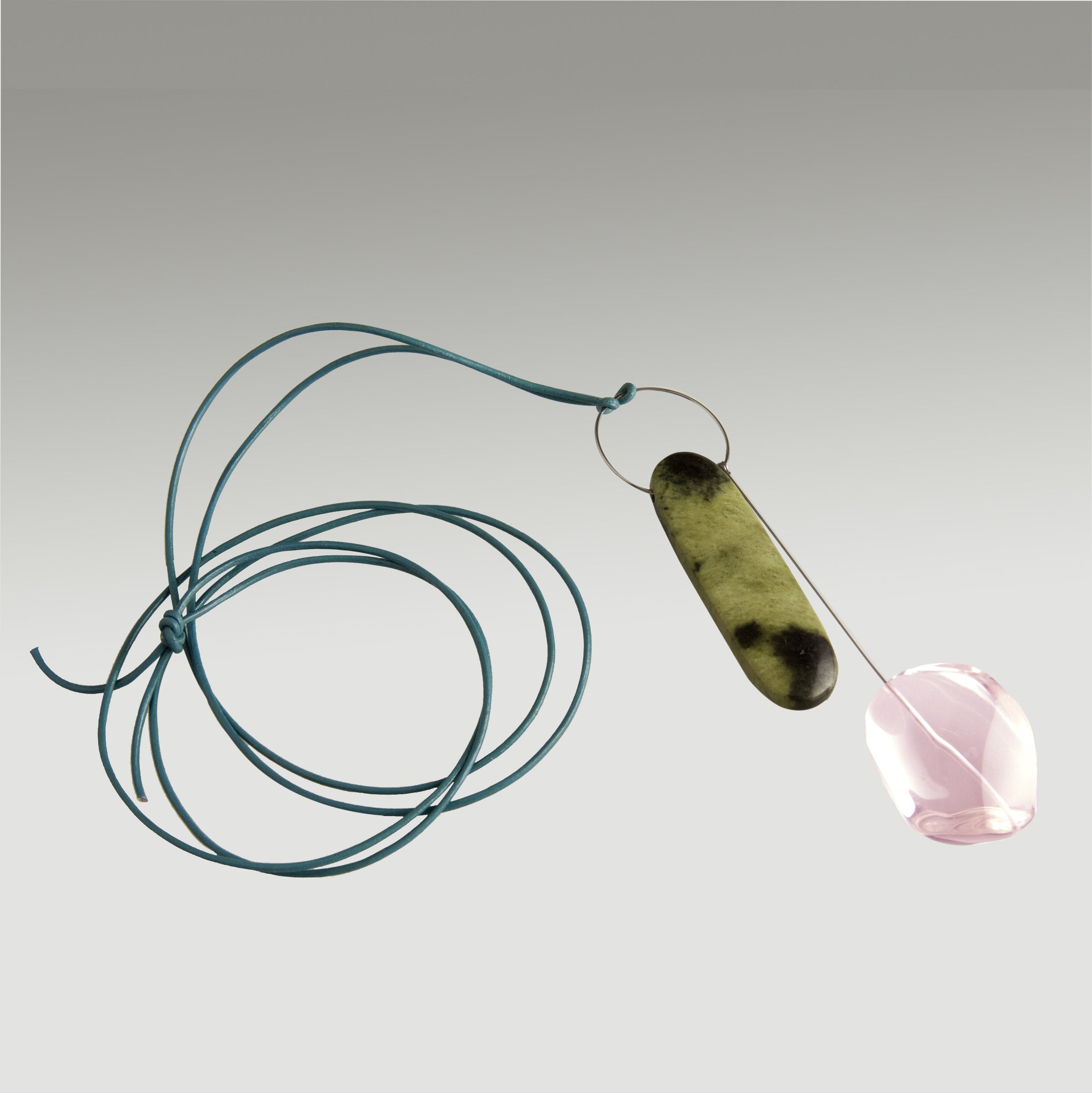 Rose Quartz and Agate Lariat