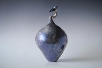 Nerida Coil Blue Iridescent Raku Vessel