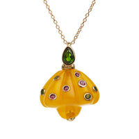 Colorful Amber Mushroom Pendant
