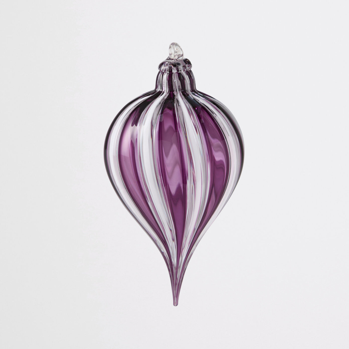 Amethyst and White Veil Cane Ornament