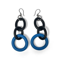 Blue, stainless steel ear wire