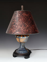 Chalice Stoneware Lamp with Amber Mica Shade