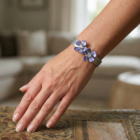 Purple Floral Cluster Cuff