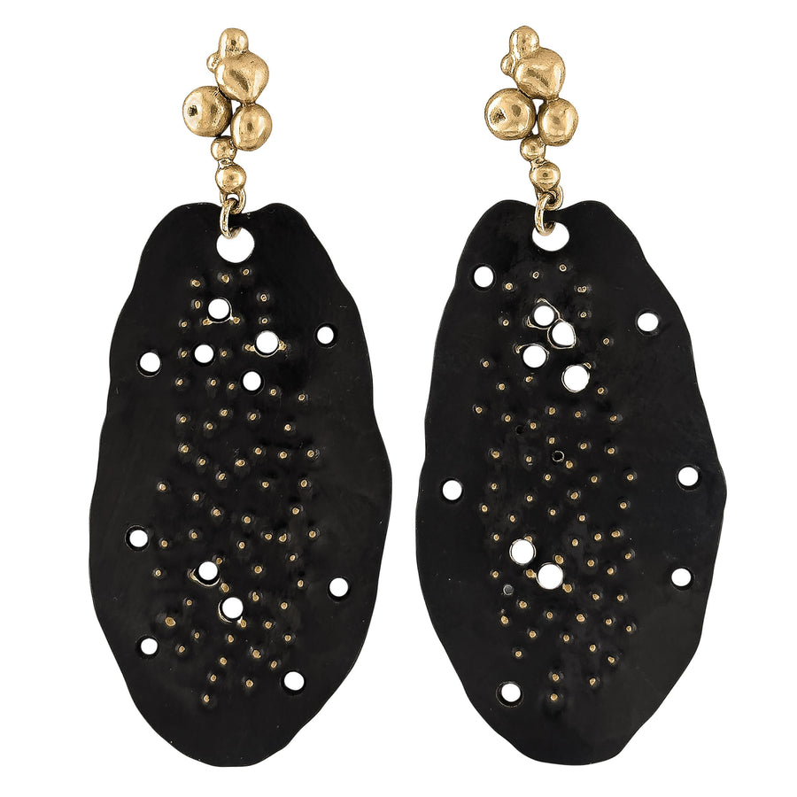 Black Cypress Statement Earrings