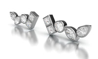 White Sapphire Line Earrings
