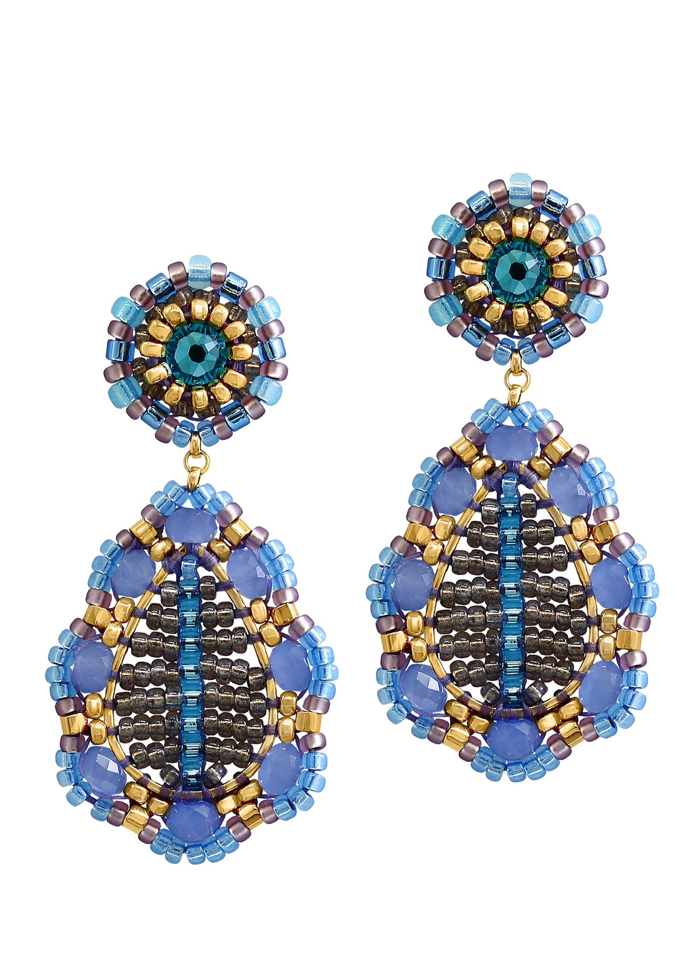 Shades of Blue Teardrop Earrings
