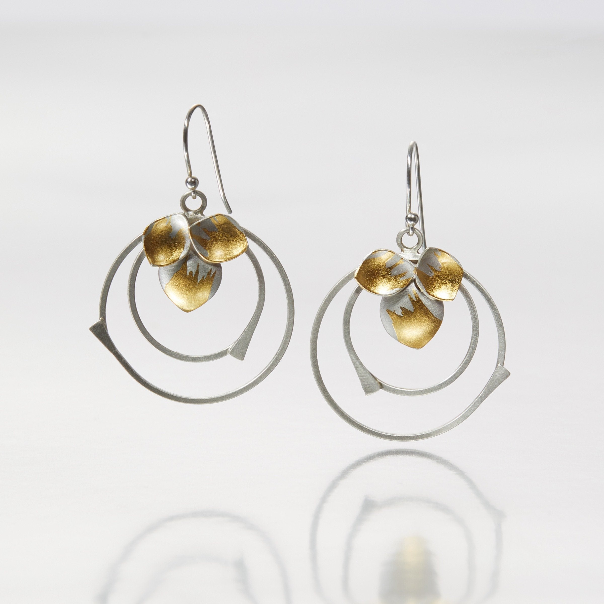 Double Loop Leaf Earrings