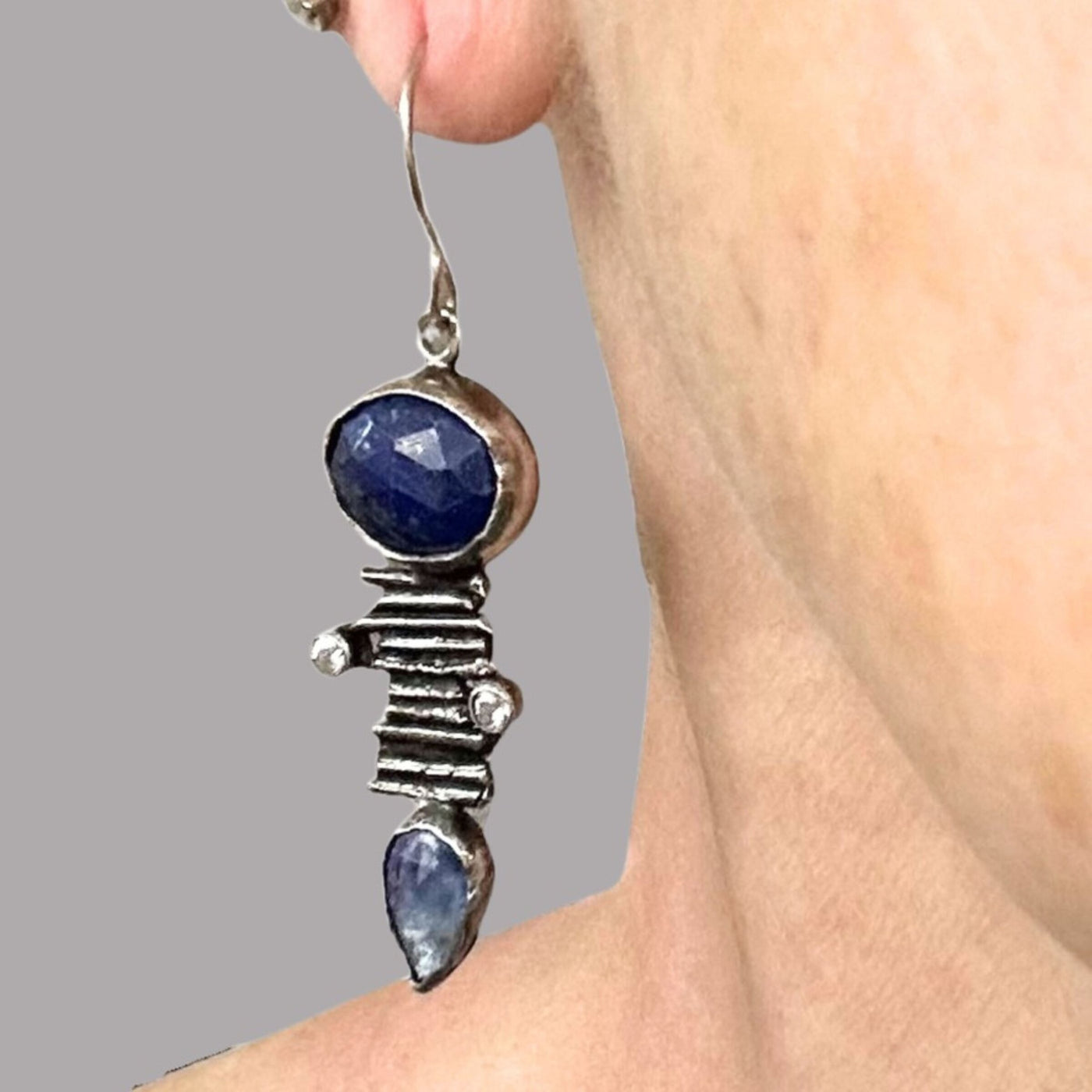 Lapis Kyanite Sticks & Stones Earrings