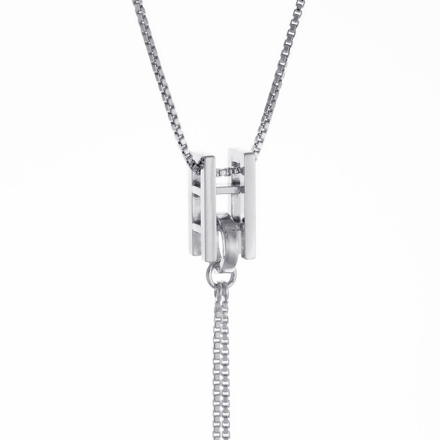 Square Bar Long Drop Necklace