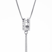 Square Bar Long Drop Necklace