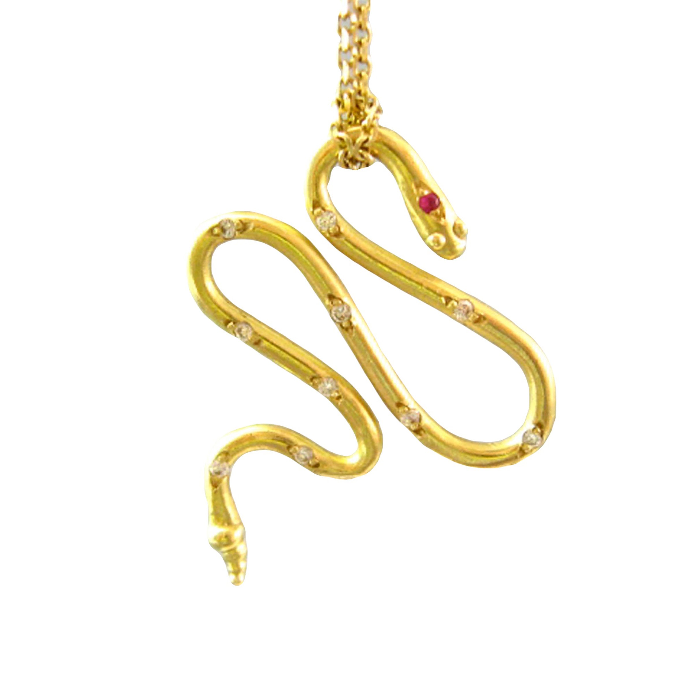 Snake Amulet Diamond Necklace