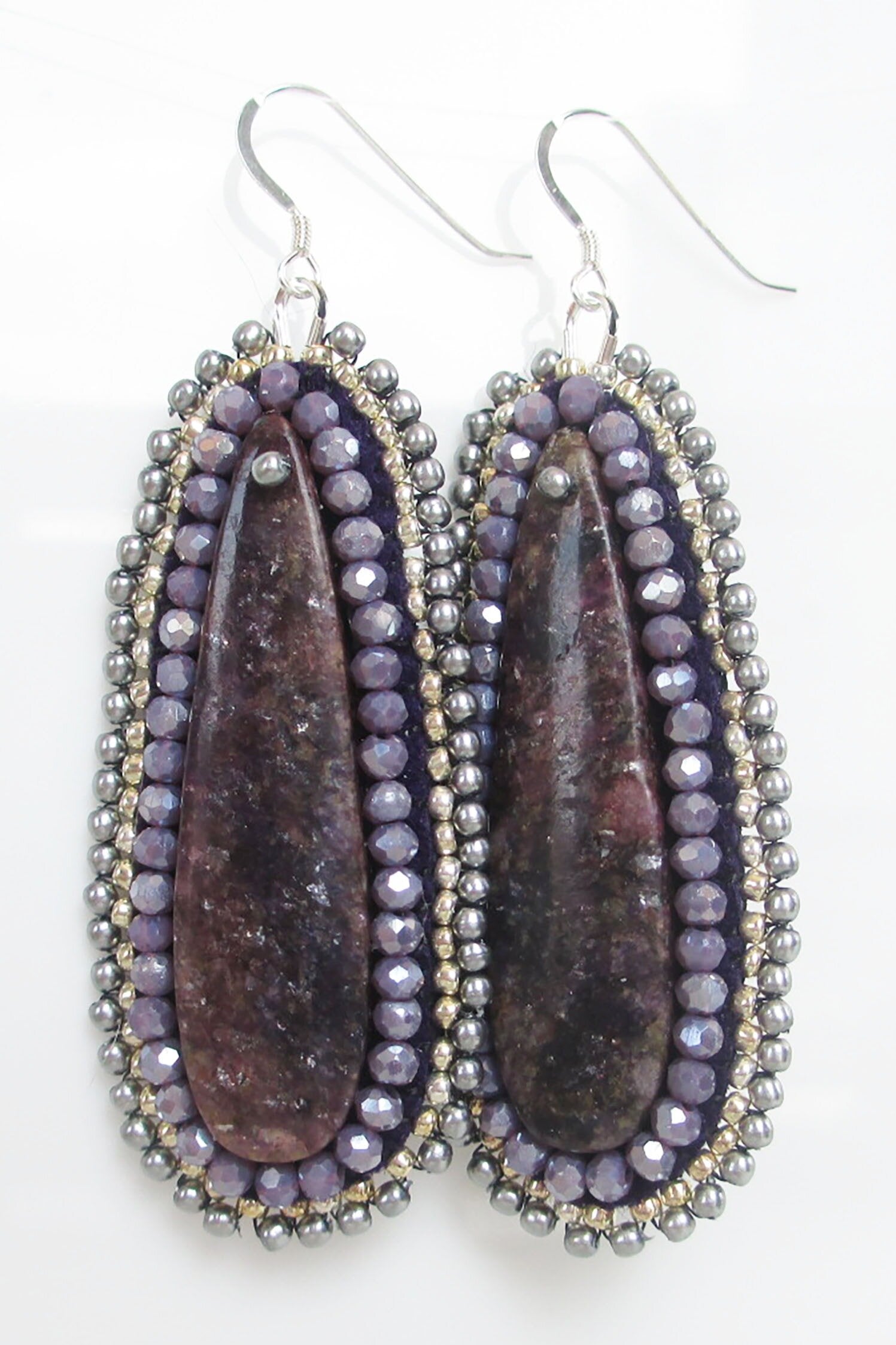 Gemstone Lepidolite Earrings